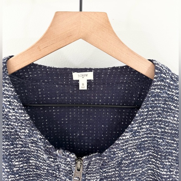 J. Crew Boucle Peplum Tweed Jacket Blue Size Small - Picture 3 of 6